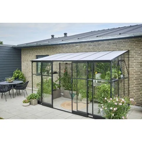 Billigare Qube Lean-To 612 F09937 Halls Växthus 7,1 m², svart